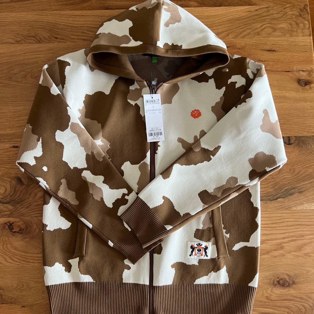 PW CIRCULUS 【WOMEN】ピント柄 ジップアップニットフーディ