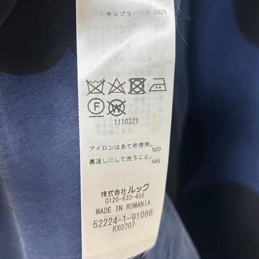 マリメッコ　花柄ワンピース　ウニッコ　ネイビー　　レーヨン　36