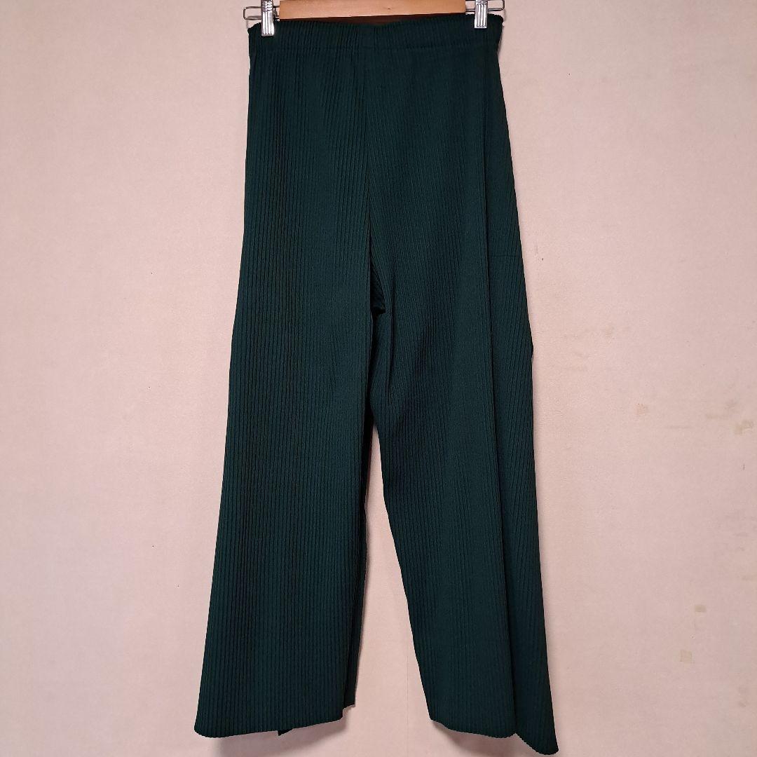 美品★ISSEY MIYAKE　me★ デザインワイドパンツ グリーン