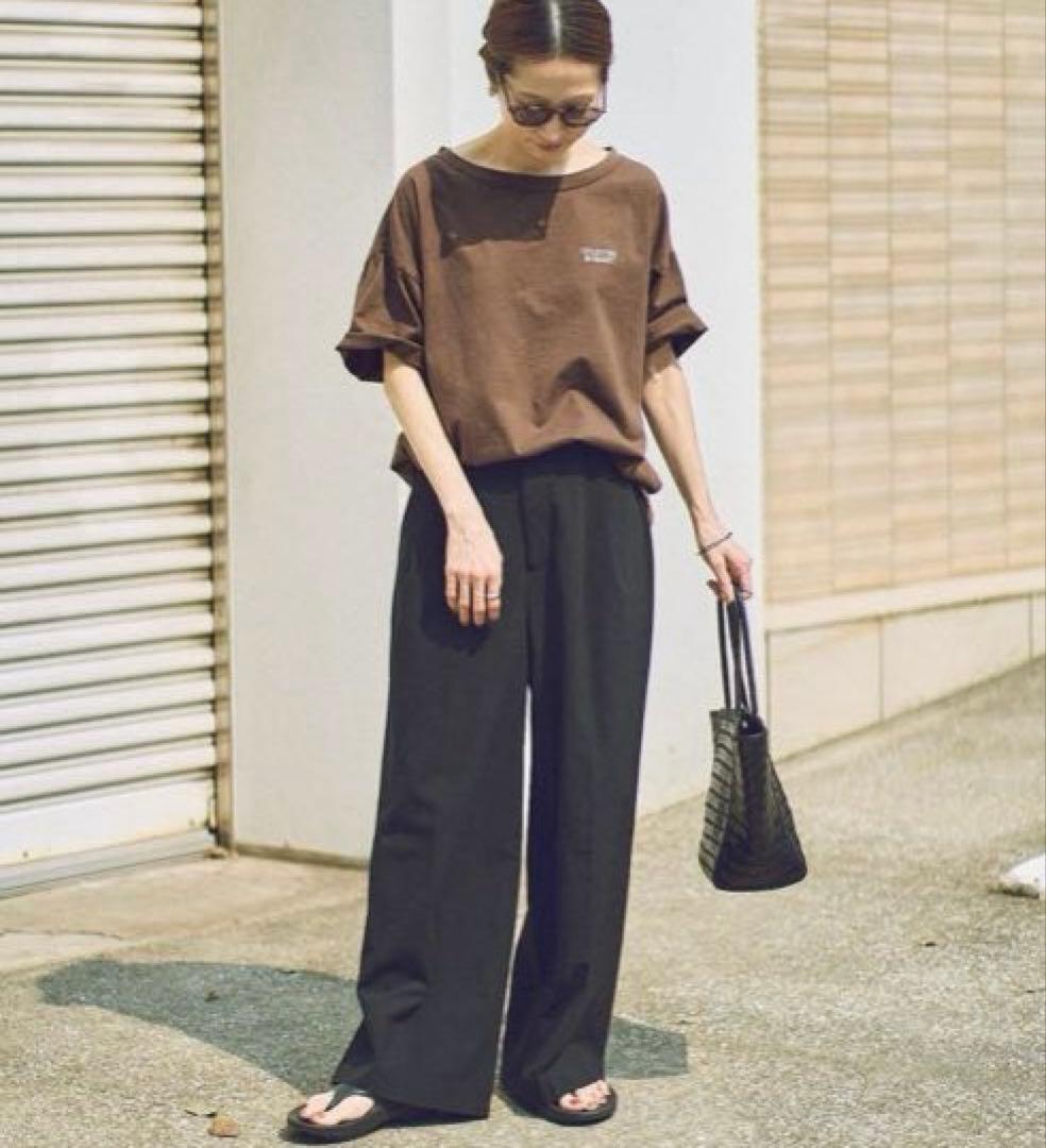 FRAMeWORK haru コラボ　ロゴTEE ブラウン