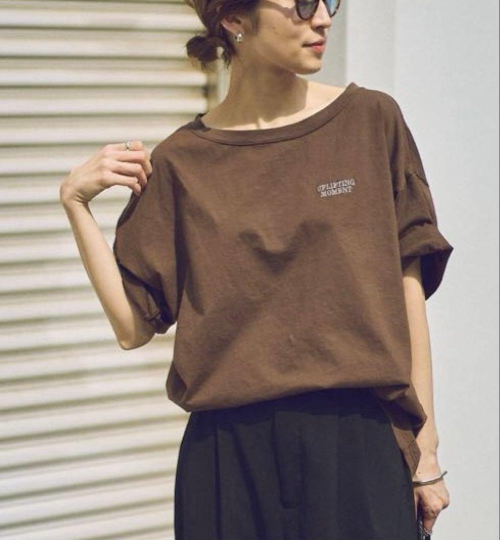 FRAMeWORK haru コラボ　ロゴTEE ブラウン