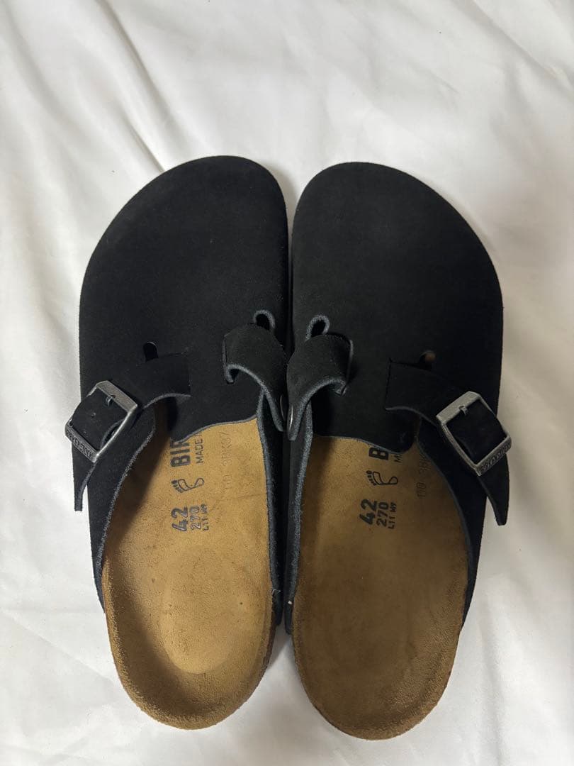 ビルケンシュトック ボストン スエード サンダル ブラック 黒42 27センチ