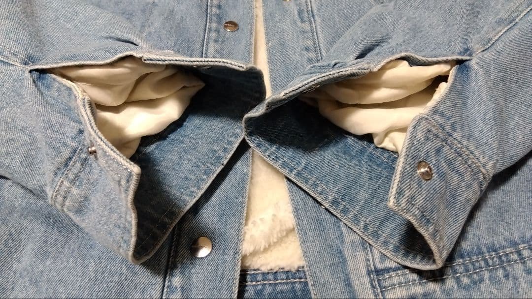 【S】adidas ボア　襟付き　デニム　ジャケット 　レディース　XS