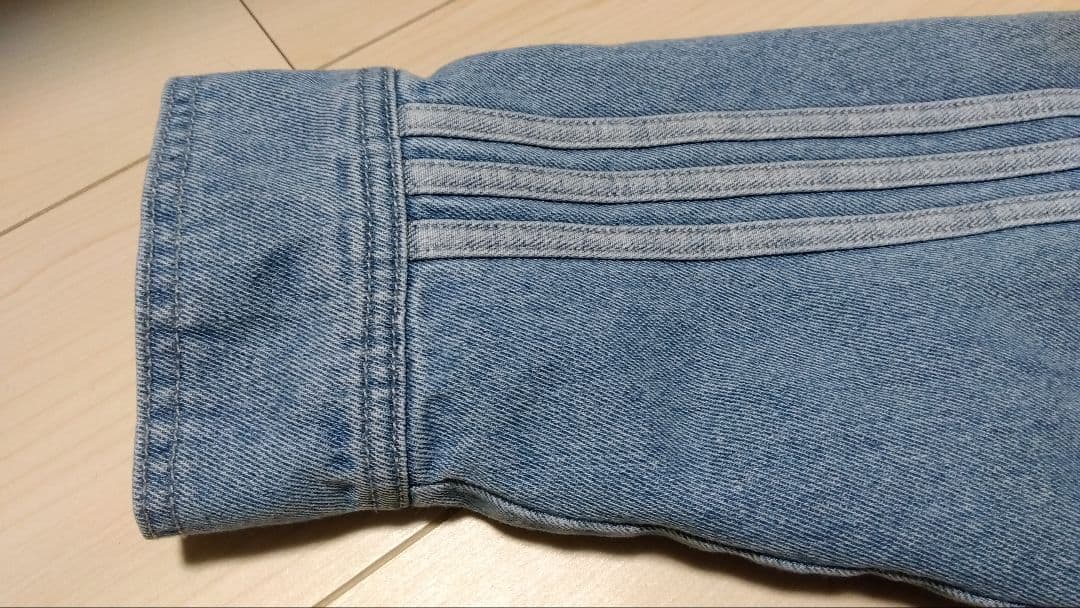 【S】adidas ボア　襟付き　デニム　ジャケット 　レディース　XS