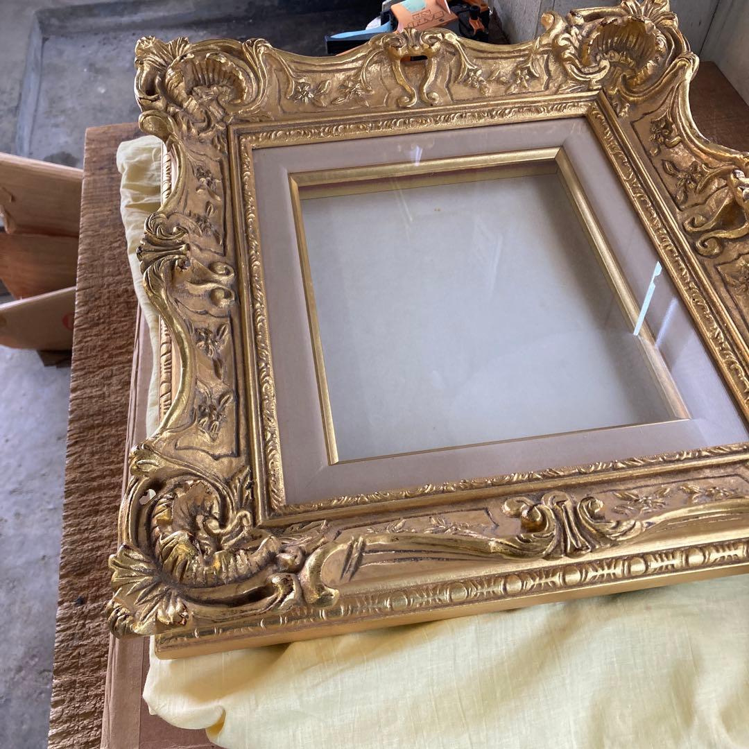 m*a様 豪華金装飾 F3号 油彩額縁 ゴールドフレーム 布カバー 箱付き