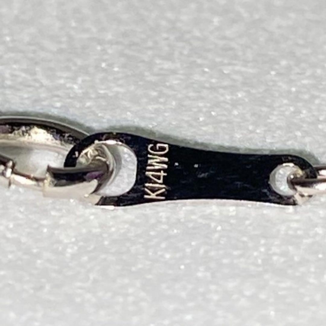 K14WG ホワイトゴールド ネックレス ブルートパーズ（トップK10）/601