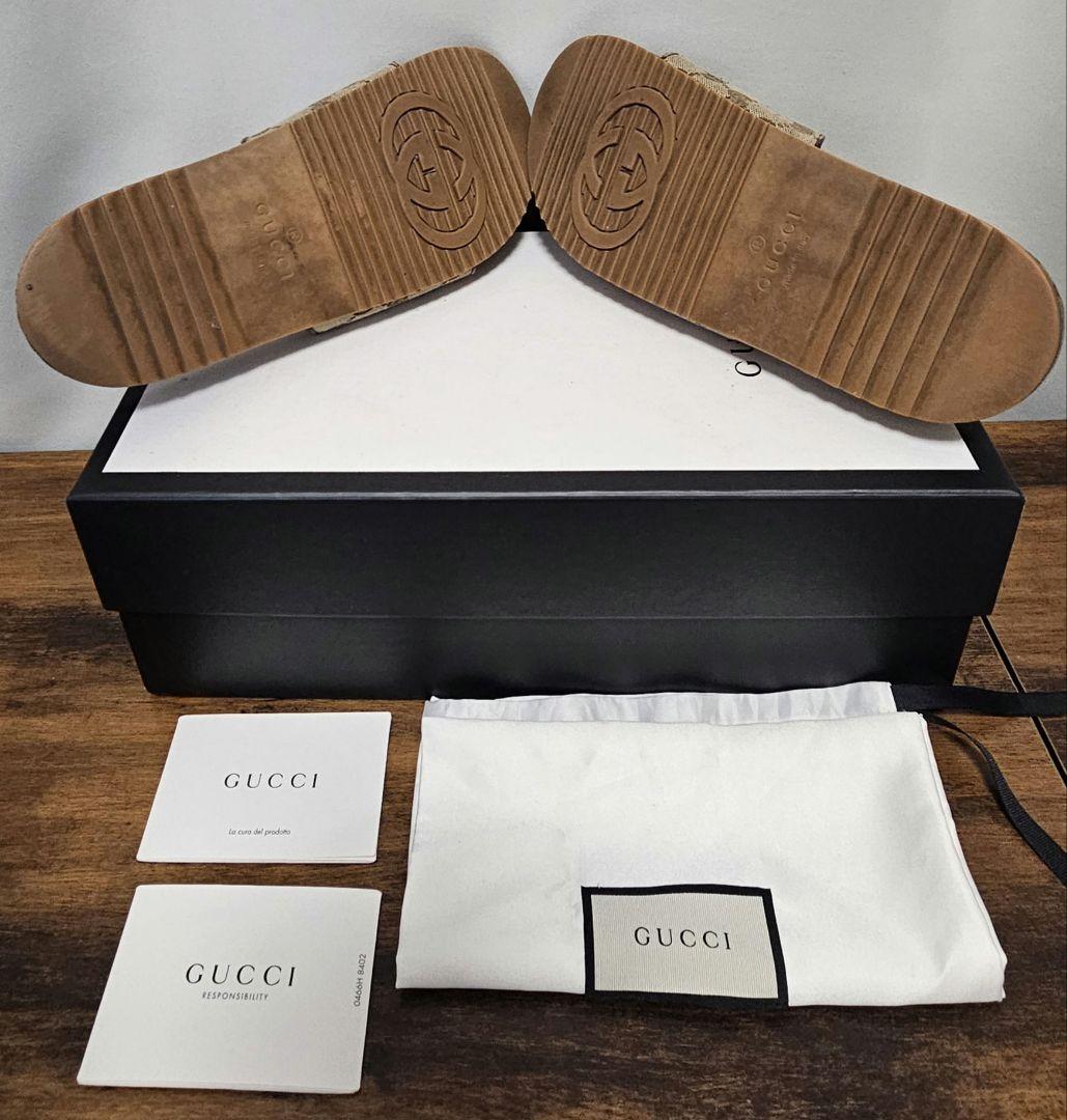 GUCCI グッチ　厚底　サンダル　エボニー　GG柄　キャンバス　メンズ　極美品