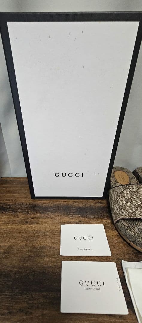 GUCCI グッチ　厚底　サンダル　エボニー　GG柄　キャンバス　メンズ　極美品