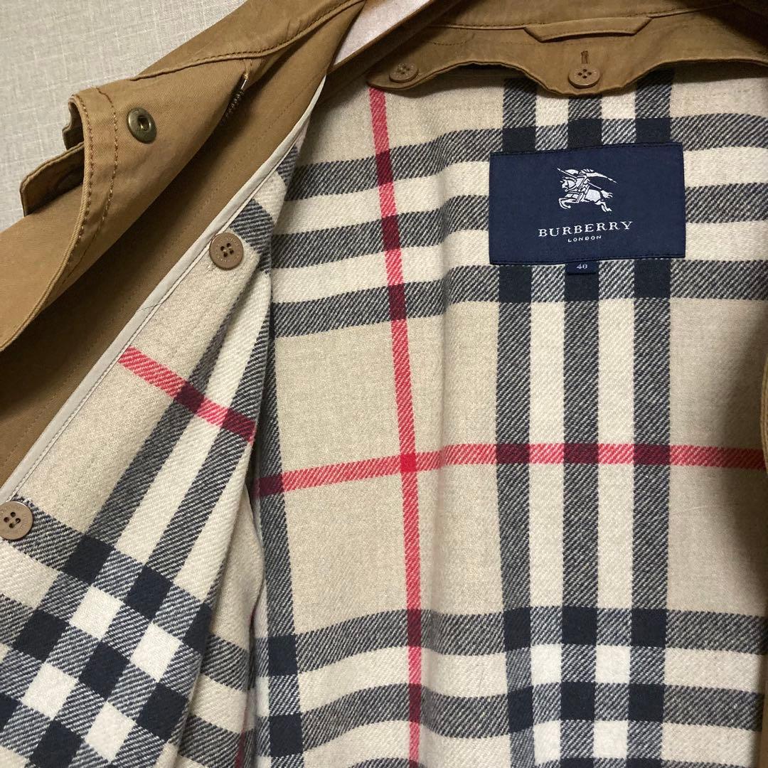 [美品] BURBERRY LONDON ノバチェックライナー付きモッズコート