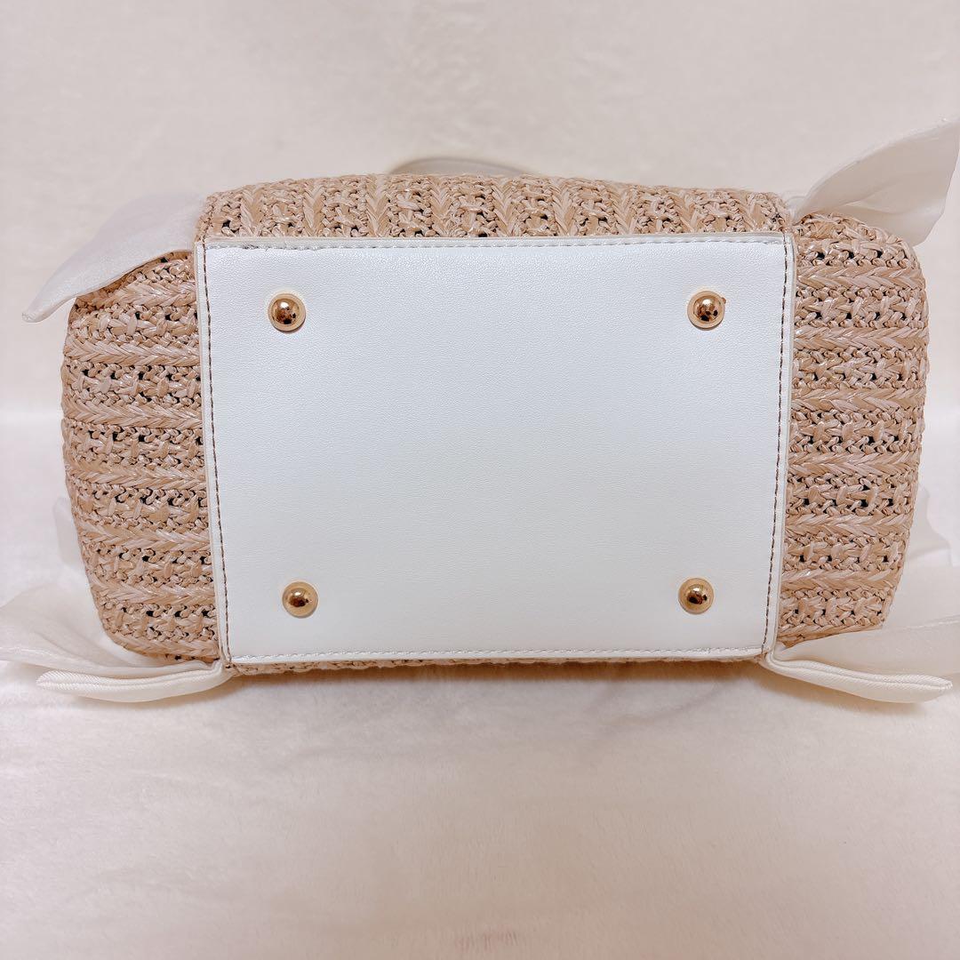 DIANA フリル かごバッグ ホワイト