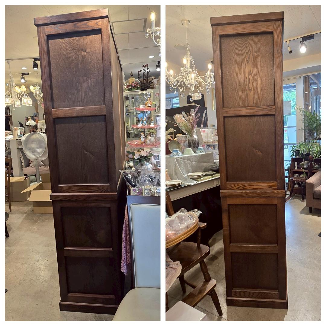 【高級】 無垢材 食器棚 引き戸 幅148㎝ カップボード 収納棚 和風 民芸