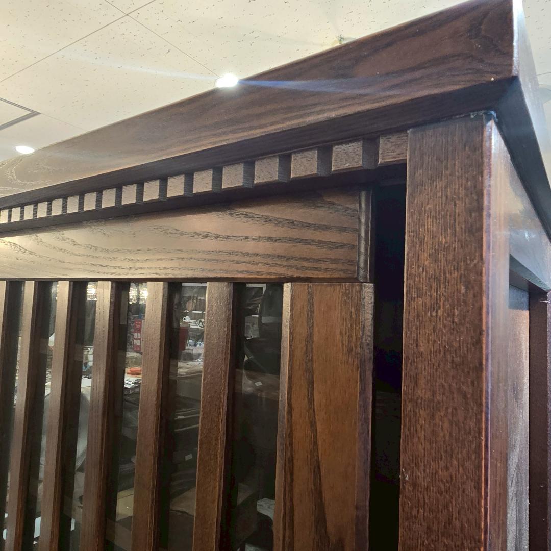 【高級】 無垢材 食器棚 引き戸 幅148㎝ カップボード 収納棚 和風 民芸