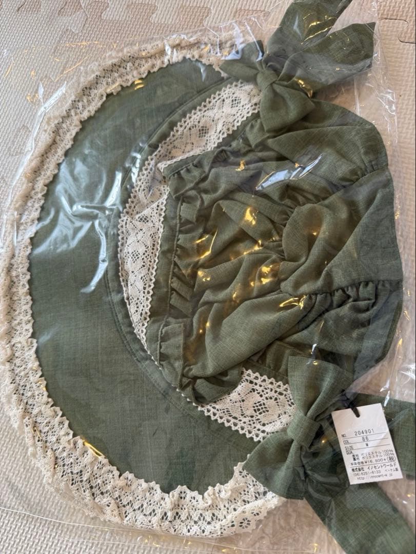 Innocent World トーションレースドールボンネット グリーン×生成