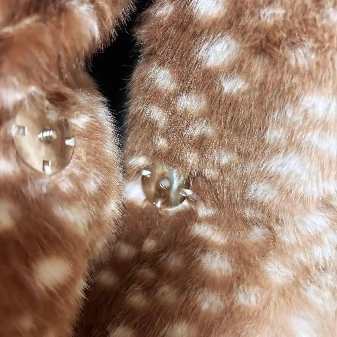 ファーコート バンビ柄 ショート丈