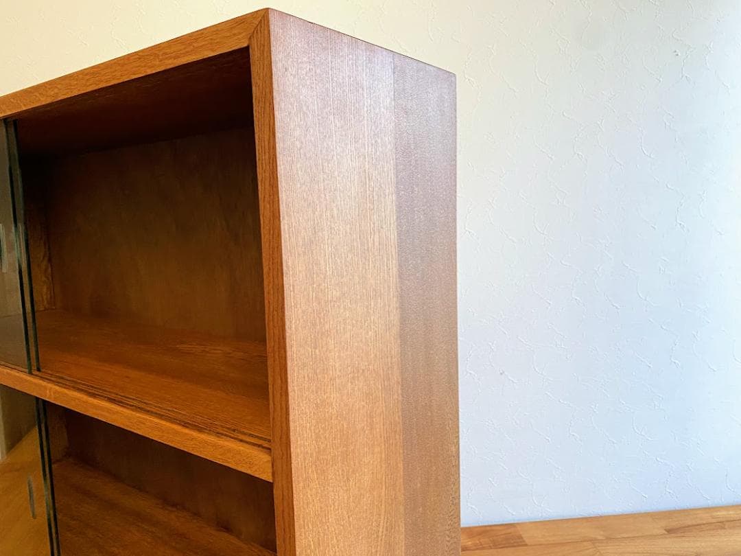 1950s イギリス製 英国 オーク ガラスキャビネット 仕上済