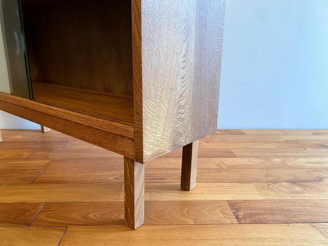 1950s イギリス製 英国 オーク ガラスキャビネット 仕上済