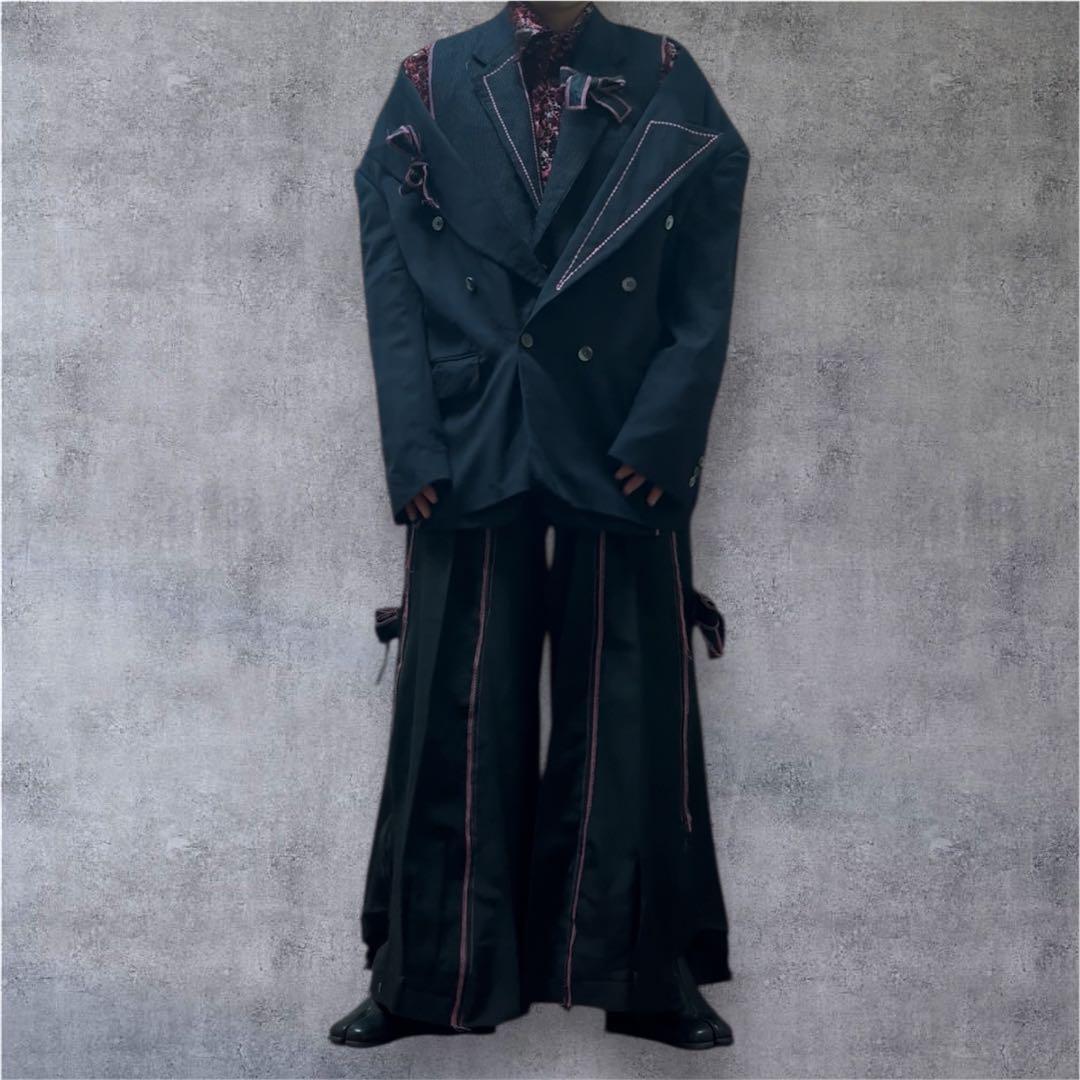 リメイク ピンクリボン テーラードジャケット 袴スラックス セットアップ