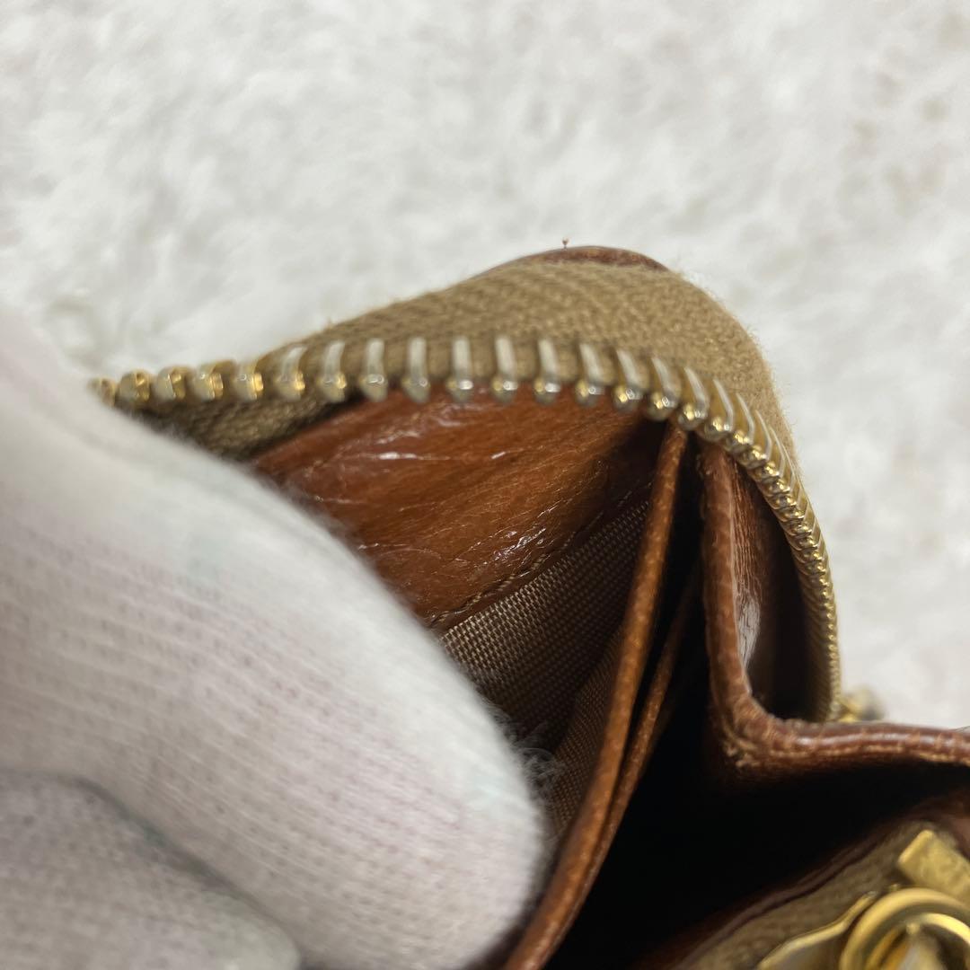 おやじ プラダ 編み込み イントレチャート レザー L字ファスナー