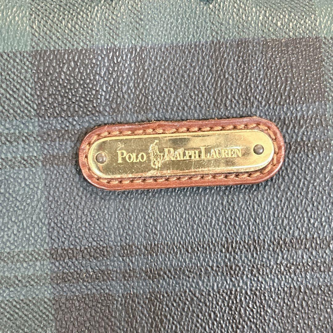 ポロ ラルフローレン ボストンバッグ ブラックウォッチ PVC レザー 希少