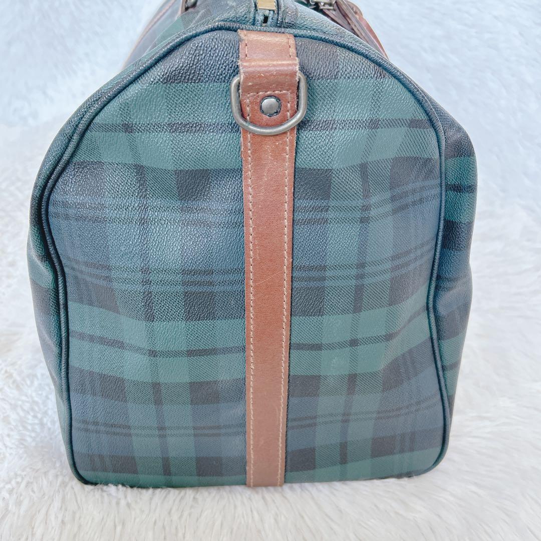 ポロ ラルフローレン ボストンバッグ ブラックウォッチ PVC レザー 希少