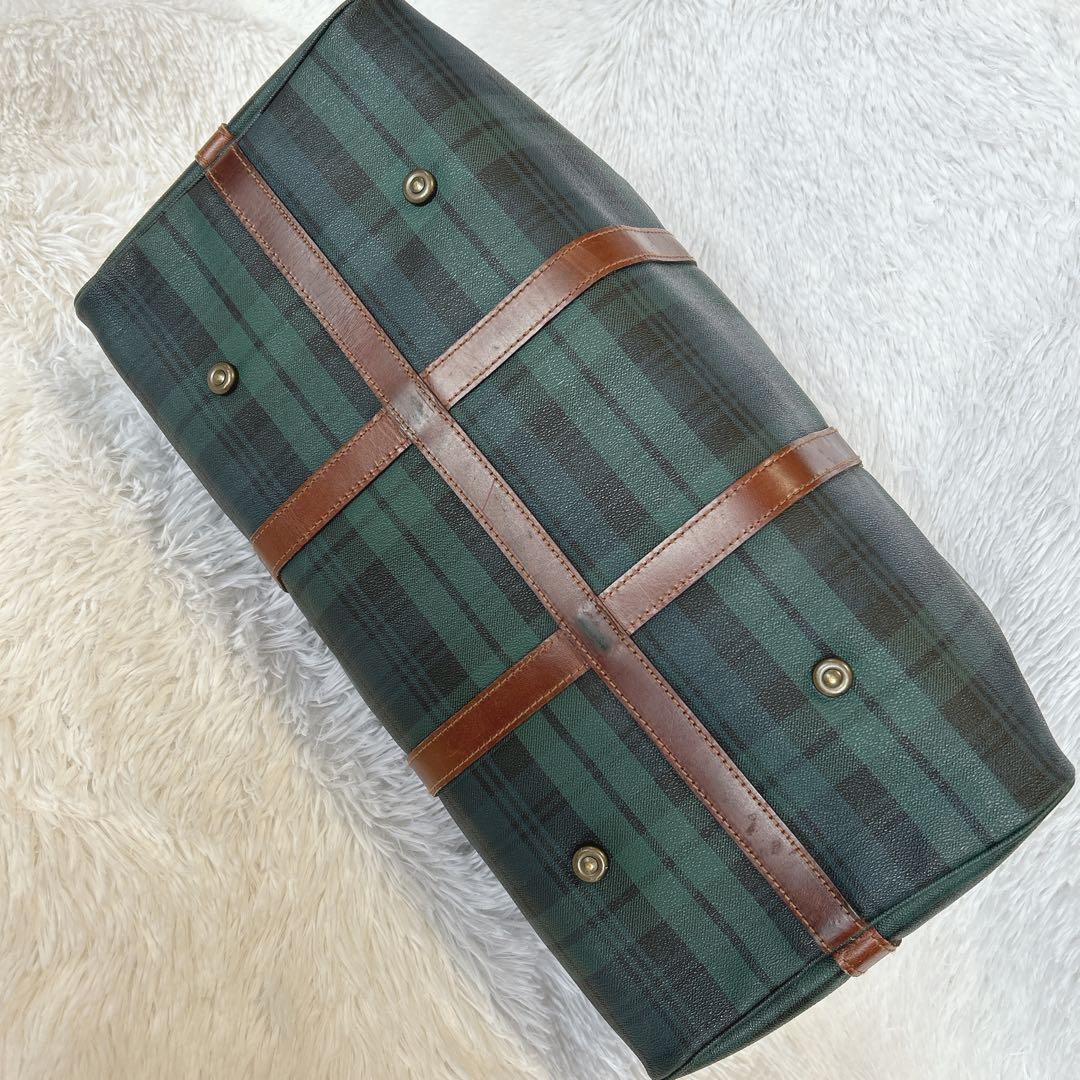 ポロ ラルフローレン ボストンバッグ ブラックウォッチ PVC レザー 希少