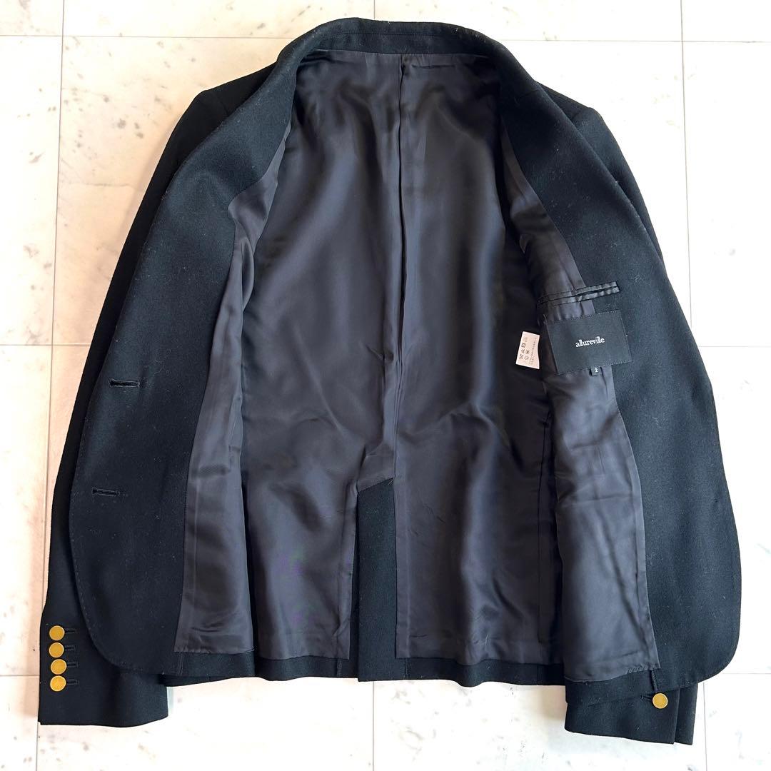 アルアバイル 金釦 テーラードジャケット シングルブレスト 黒 サイズ2