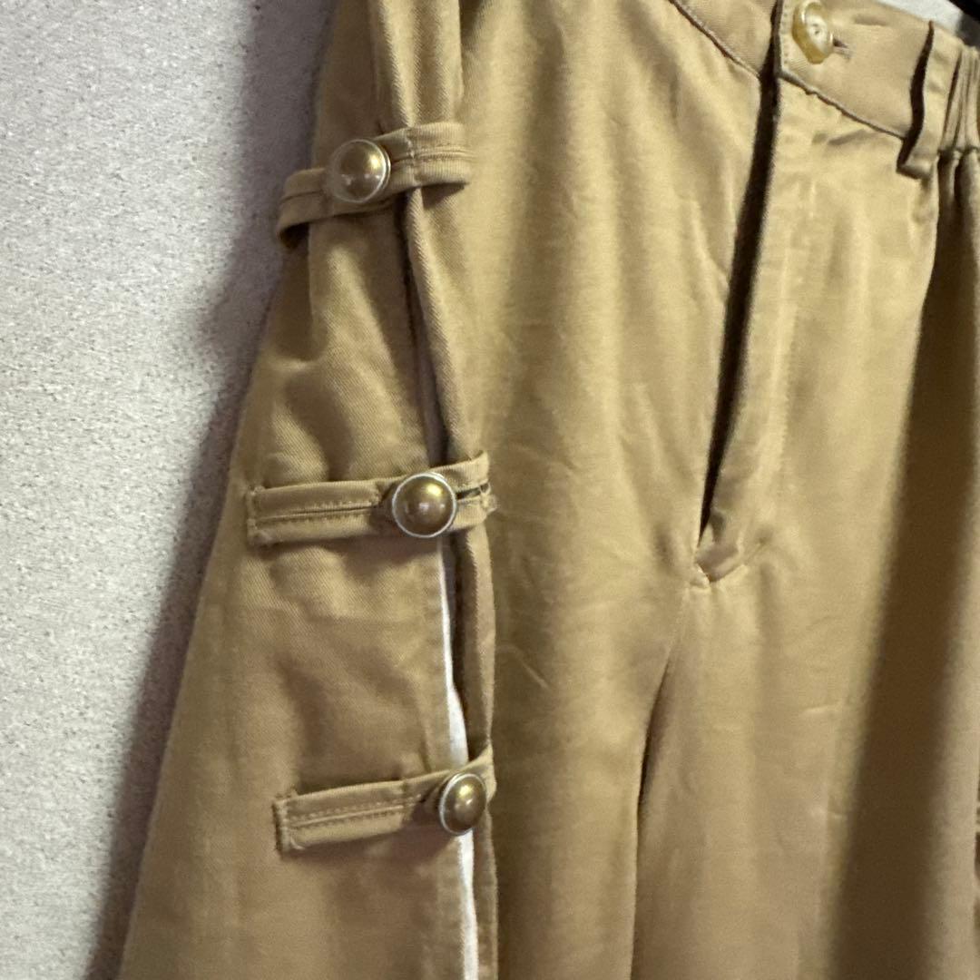 ピンクハウス ベージュ サイドボタン ガウチョパンツ