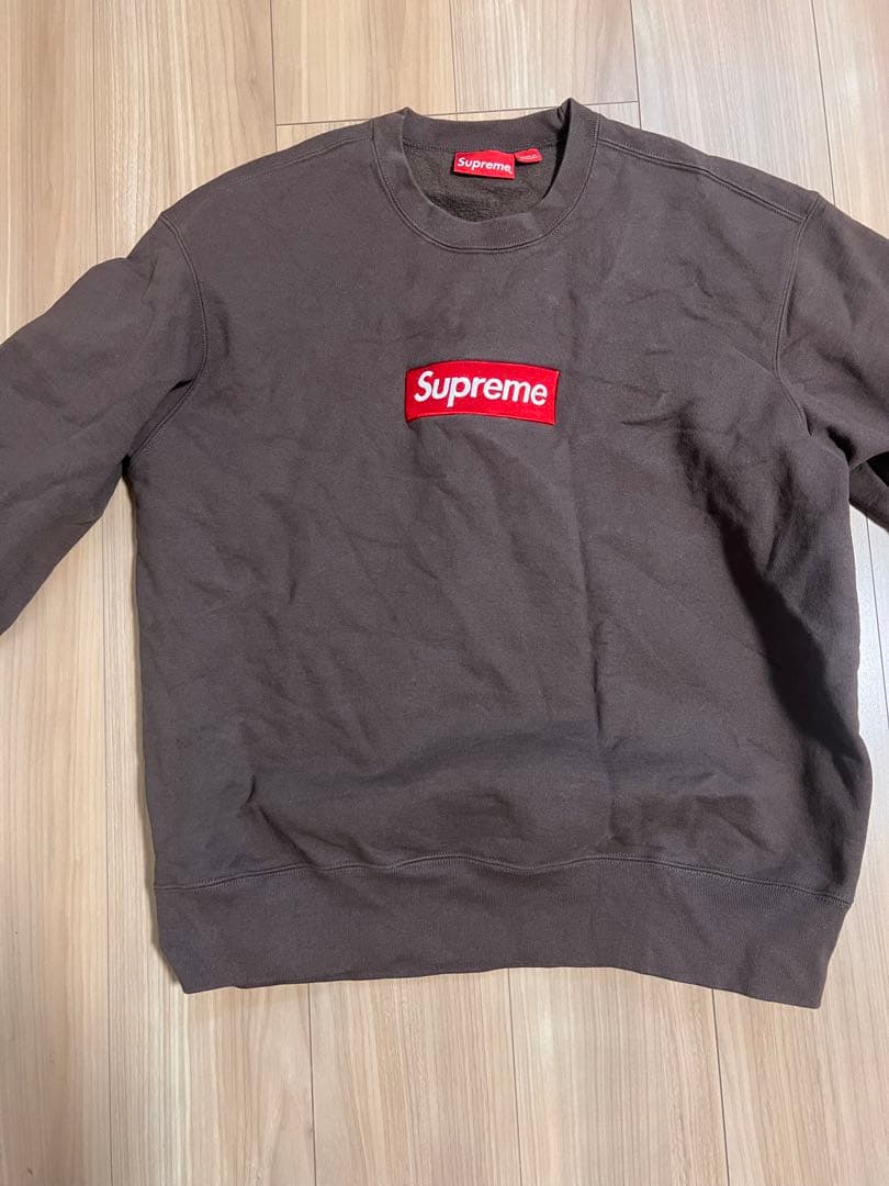 カ*ツ様 Supreme Box Logo ロゴ刺繍 ブラウン スウェット