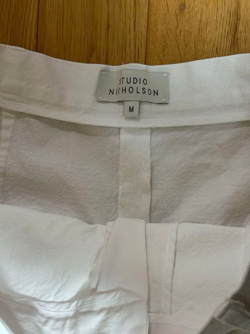 【美品】STUDIO NICHOLSON ホワイト ワイドチノパン M