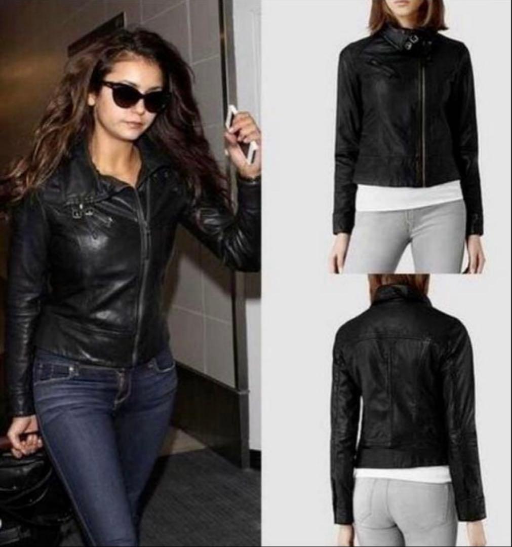 UK8 良品 ALLSAINTS オールセインツ ライダースジャケット 黒