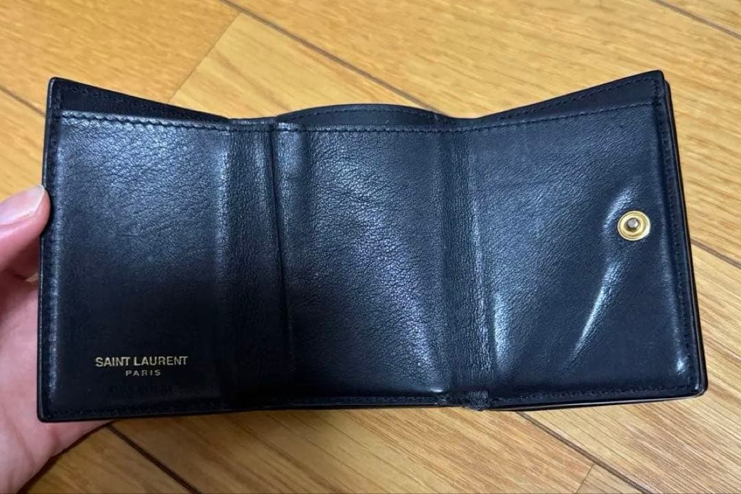 SAINT LAURENT サンローラン ミニ財布 2つ折り ブラック