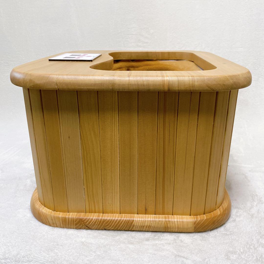 美品　ぽかぽか足Hot　脚温器　天然木　木製　ぽかぽか足湯　温度調整　タイマー②