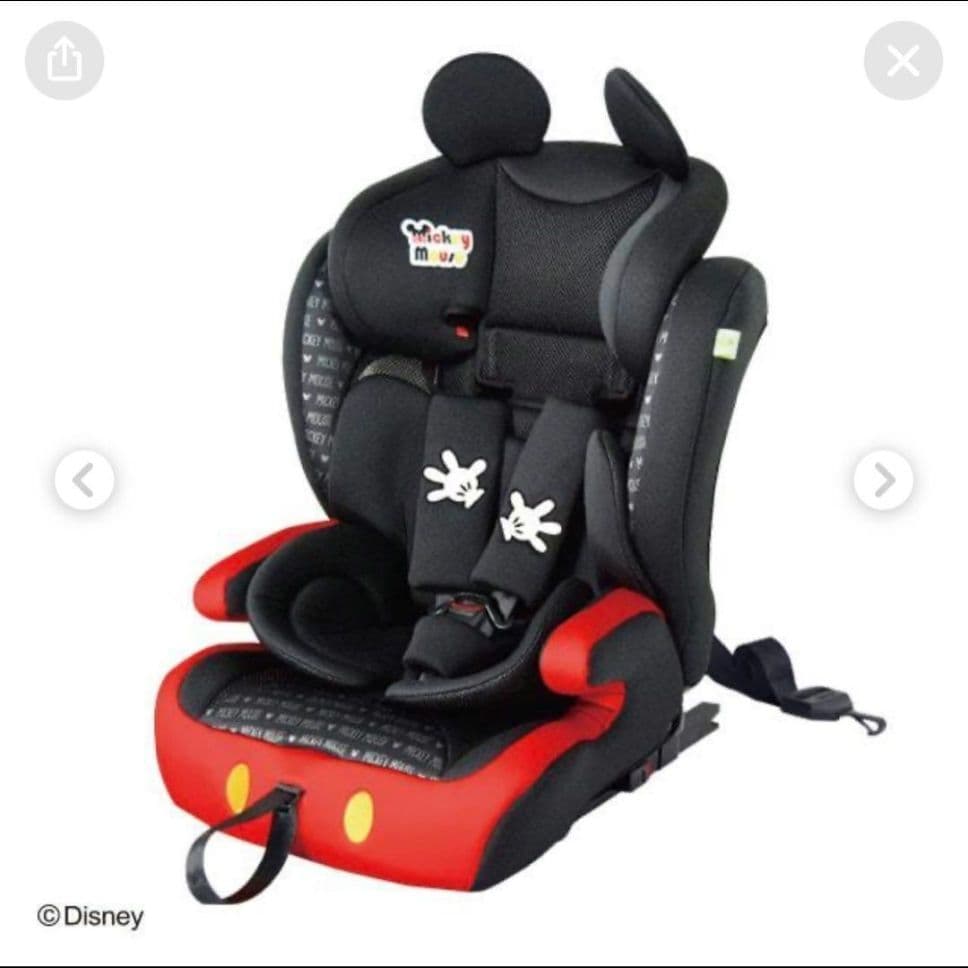 ディズニーハーネスジュニアFIX ミッキーマウス ISOFIX ジュニアシート