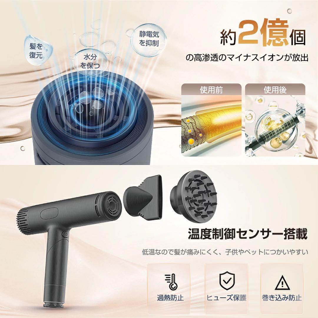 【新品 未使用】1200W マイナスイオン ヘアドライヤー