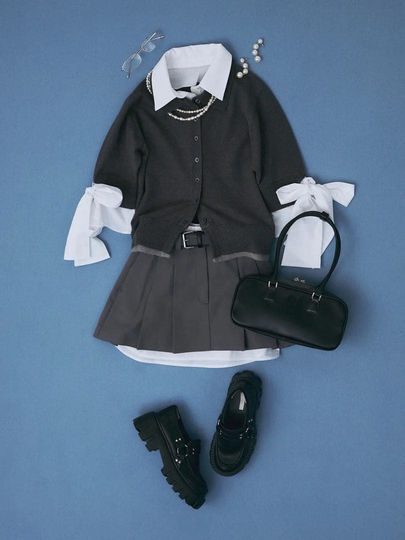 eimy istoire レイヤードプリーツミニスカート グレー S