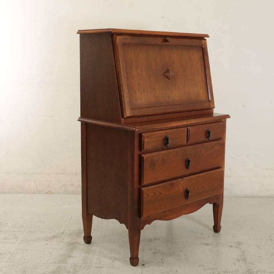 値下三越家具ブルージュ ライティングビューロー オーク無垢 英国アンティーク調