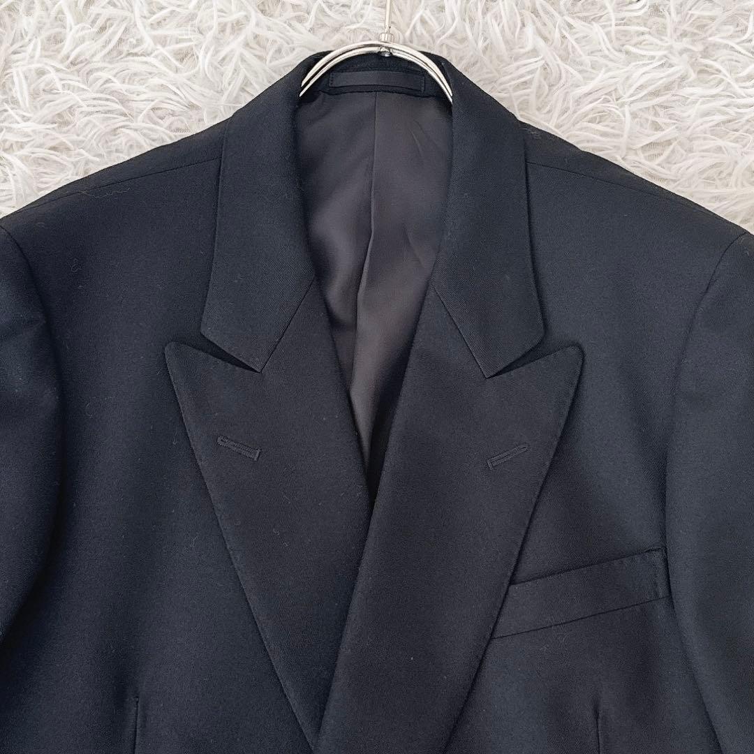 極美品 XL相当 バーバリー ブラック ブレザー ダブル テーラード 金ボタン