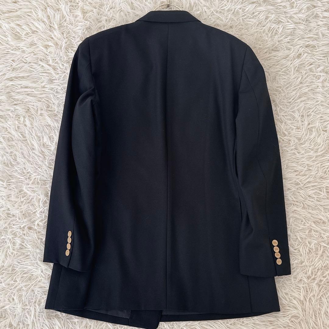 極美品 XL相当 バーバリー ブラック ブレザー ダブル テーラード 金ボタン
