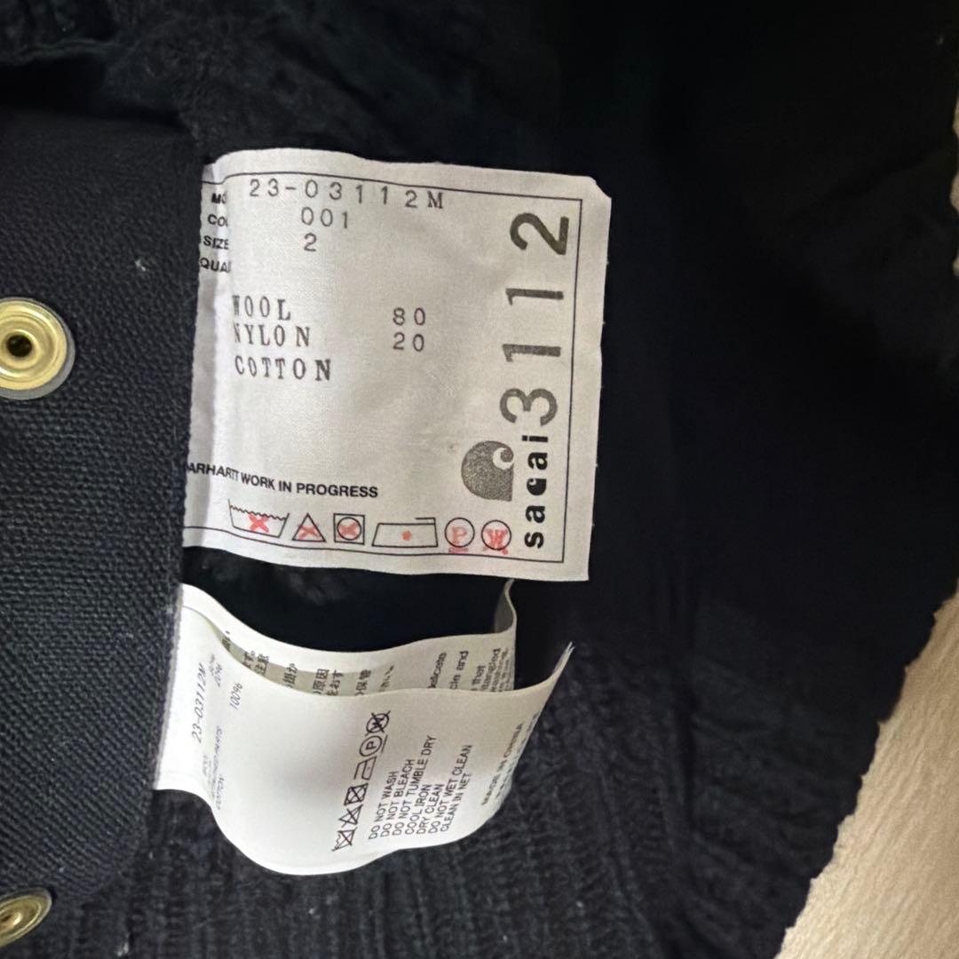 sacai Carhartt WIP ニット プルオーバー デトロイト 黒 2