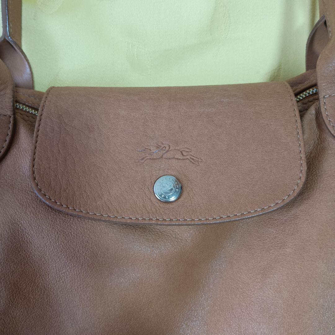 ロンシャン　革　ベージュ　バック　肩掛け　フランス製