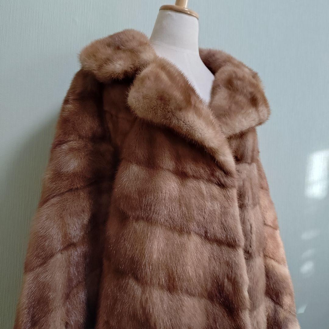【美品・定価320万円】ミンク ロングコート リアルファー L