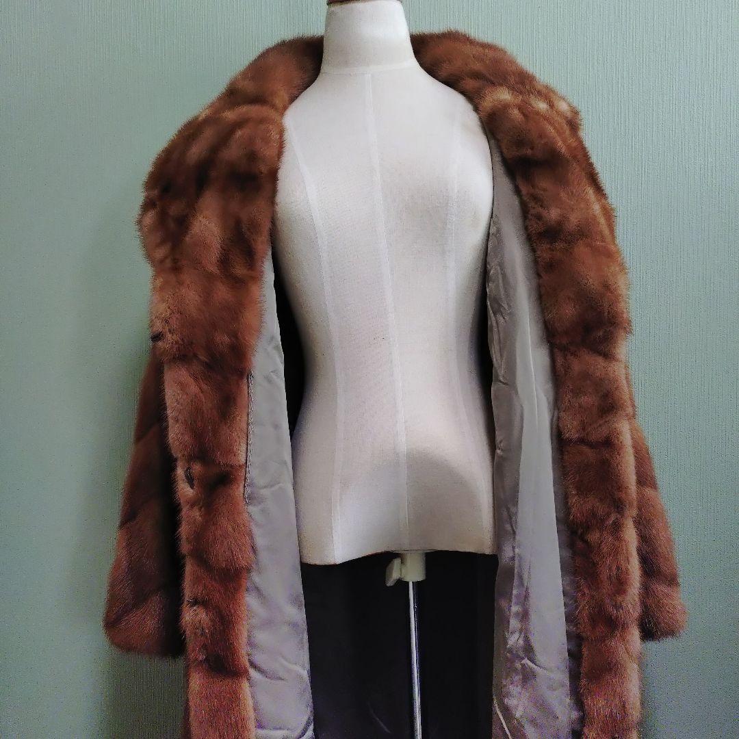 【美品・定価320万円】ミンク ロングコート リアルファー L