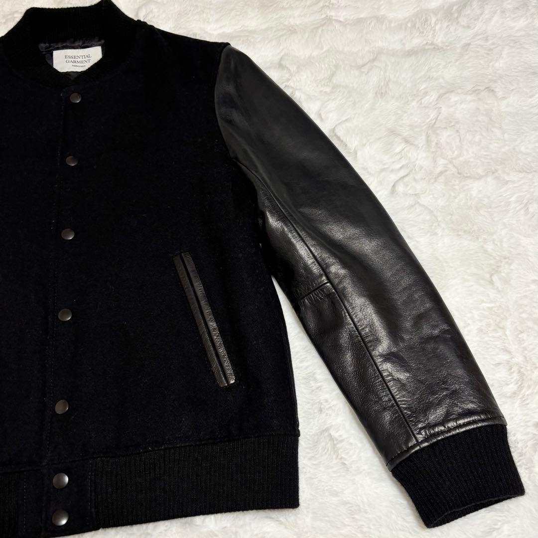 ✨美品メンズビギ MEN'S BIGI スタジャン　本革　牛革　ウール　サイズＬ