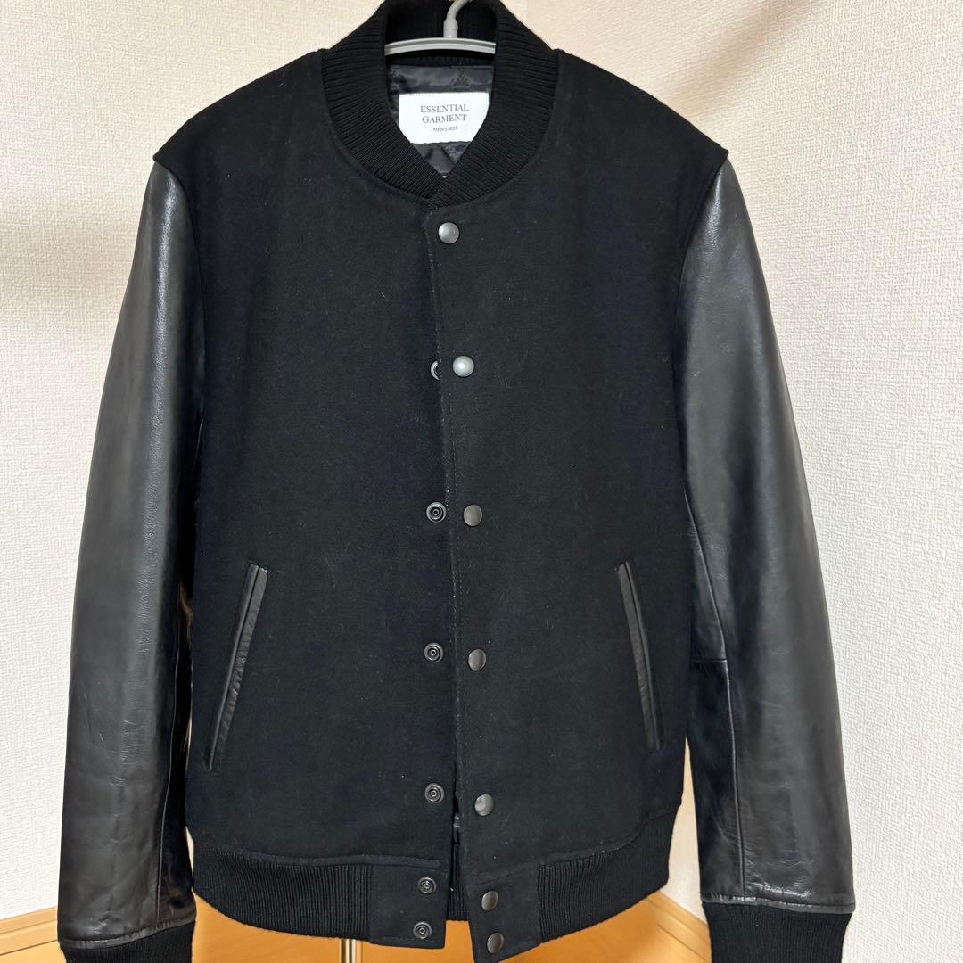 ✨美品メンズビギ MEN'S BIGI スタジャン　本革　牛革　ウール　サイズＬ