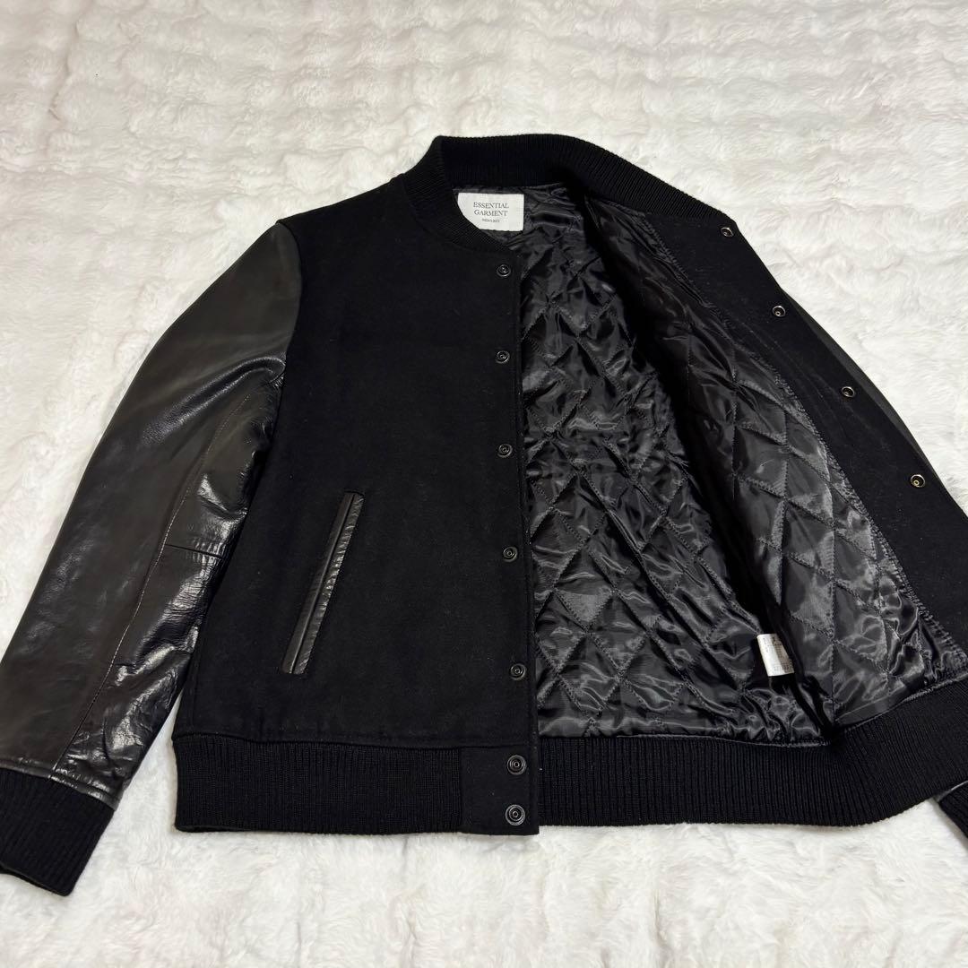 ✨美品メンズビギ MEN'S BIGI スタジャン　本革　牛革　ウール　サイズＬ