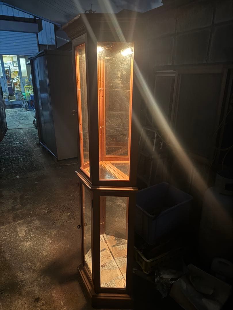 木製ガラスケース LEDライト付き