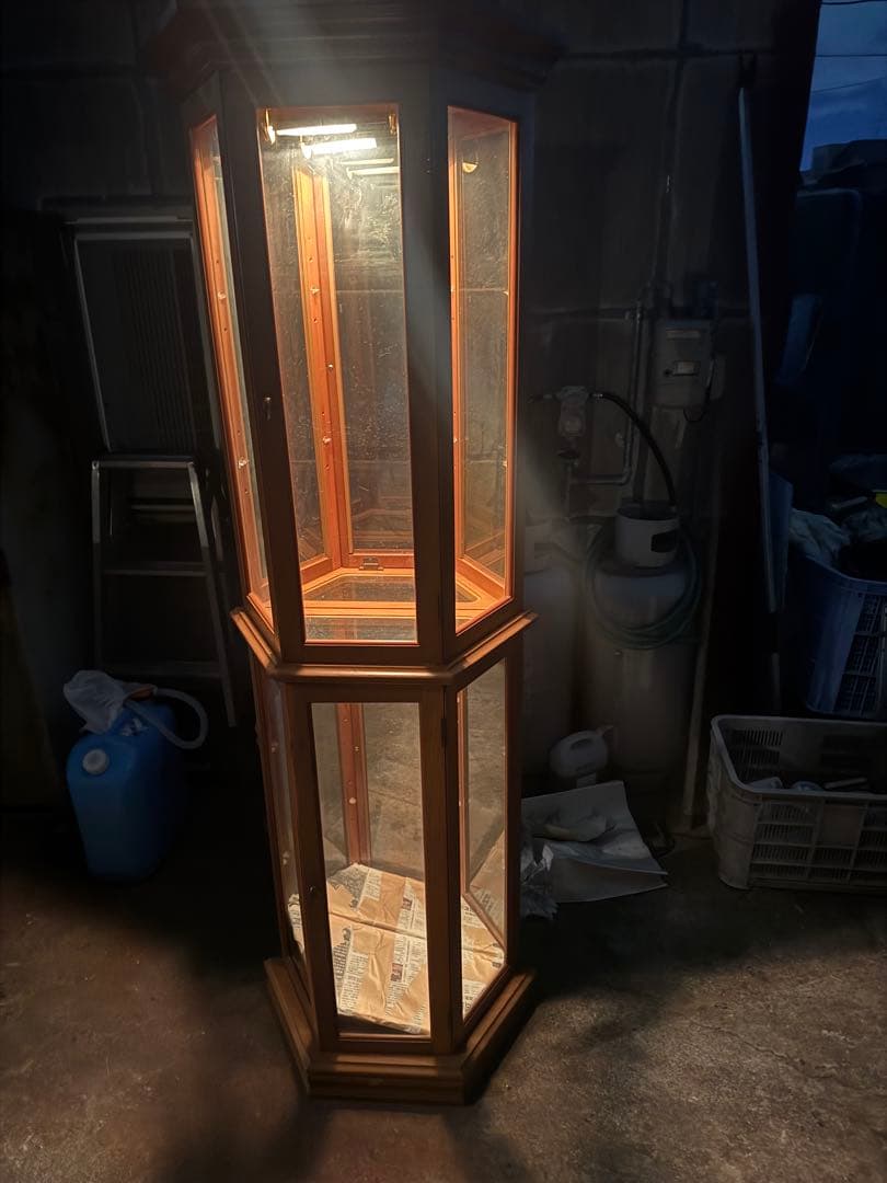 木製ガラスケース LEDライト付き