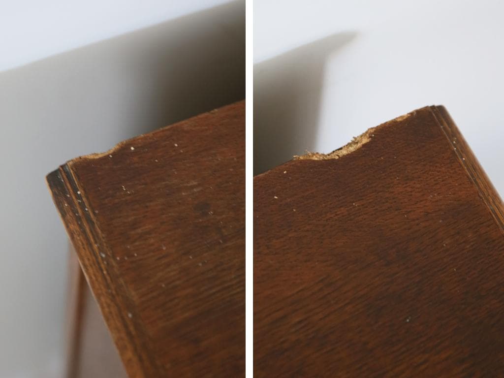 フランスアンティーク猫脚4杯ドロワー/木製チェスト/タンス/飾り棚(90-92)