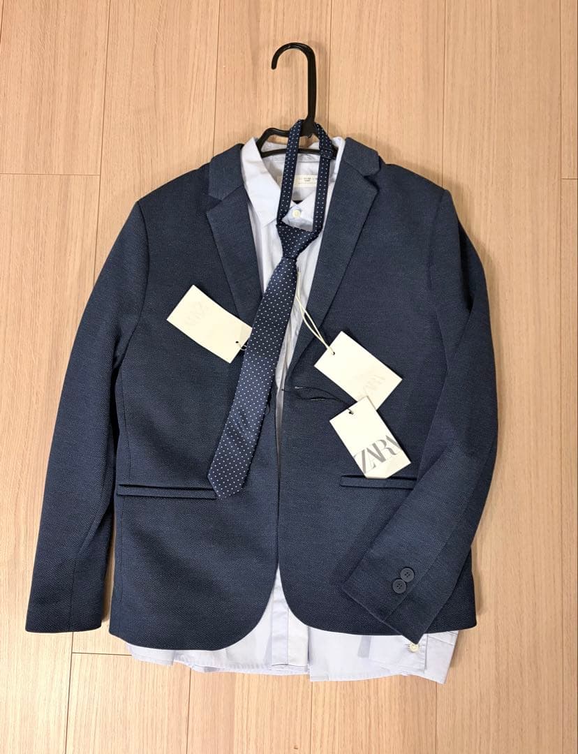 ZARA KIDS ネイビー スーツセット ネクタイ付き152センチ
