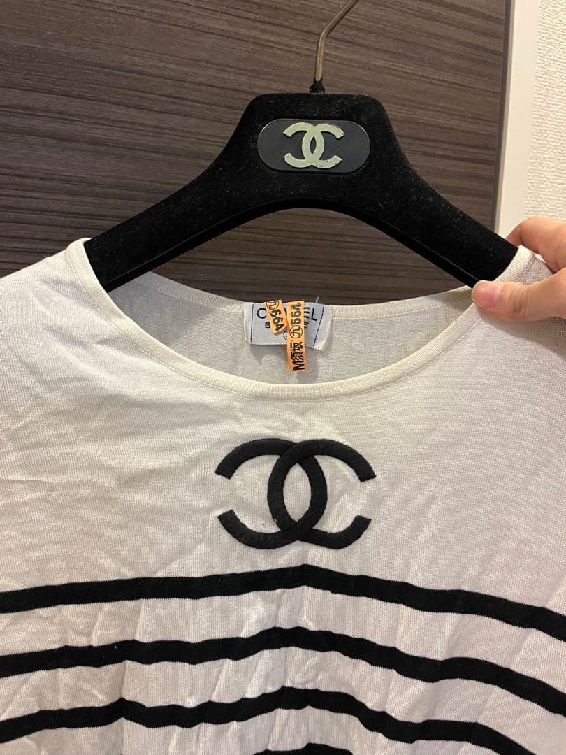 正規品　CHANEL ストライプ Tシャツ　サマーニット　ボーダー　ココマーク